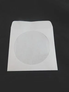 NUEVAS FUNDAS DE PAPEL CD/DVD blancas con ventana y solapa - 1.000 piezas ~ a granel - Imagen 1 de 3