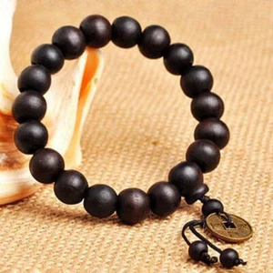 Men's Wooden Buddha Buddhist Prayer Beads Tibet Mala K3Z1 Bracelet Wrist U8H8 - Picture 1 of 7