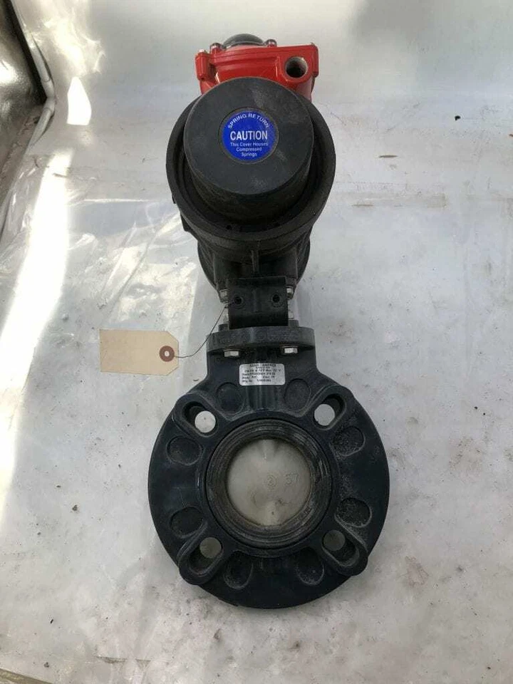 Válvula mariposa neumática de PVC de 2" accionada por aire ASAHI/America DP79PSG5 120 PSI Foto 1 de 4