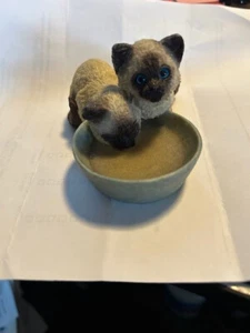 Vintage 1992 Stone Critters Siamese Cat Figurine by United Design Made in USA - Picture 1 of 4