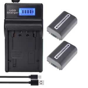 2xBatteria +Caricabatterie per Sony NP-FP50 Handycam DCR-HC24 DCR-HC30 HDR-HC3 videocamera - Foto 1 di 11