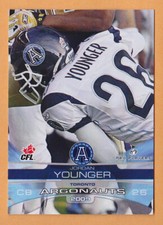 Jordan Younger 2009 Extreme CFL card #140 Toronto Argonauts  Connecticut UConn