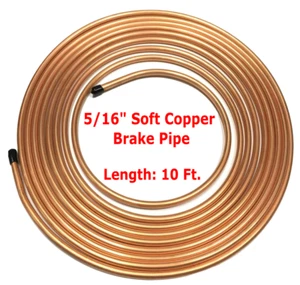 "Línea de tubería de freno de cobre suave de 10 ft 8 mm tubo freno fluido combustible tubo de cobre 5/16" - Imagen 1 de 2