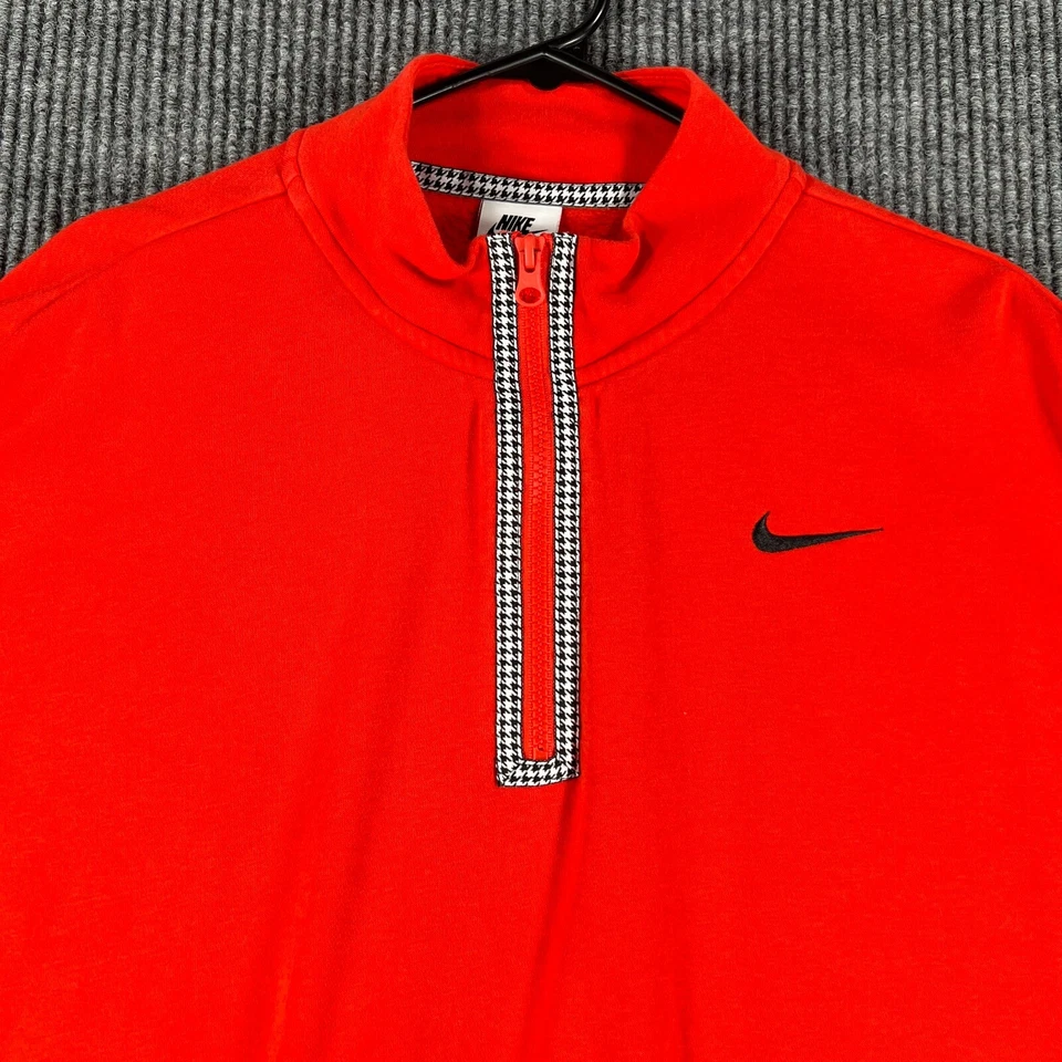 Nike Sweatshirt Womens Large Orange Long Sleeve 1/4 Zip Mock Neck Pullover - Image 1 of 4