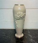 New Listing6" Lenox - Ivory Embossed Rose Vase - Gold Trim - Flower