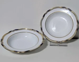 Set of 2 Spode Copeland's China England STAFFORD Blue Leaf 9688 Rimmed Soup Bowl - Picture 1 of 23