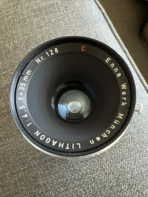 Enna Werk Munchen Lithagon 1:4.5 F= 35 mm Nr. 128 Lens - Image 1 of 4