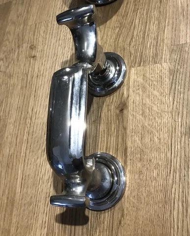 Period Polished Nickel front door entrance Doctors knocker Cover