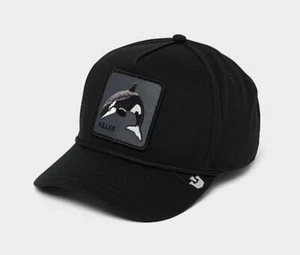 GOORIN BROS. The Farm Killer Whale 100 Trucker Hat Cap Black 101-1107 O/S NEW - Picture 1 of 5