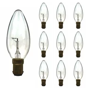 CANDLE 240V 60W BA15D CLEAR 10 pack (dimmable) - Picture 1 of 1