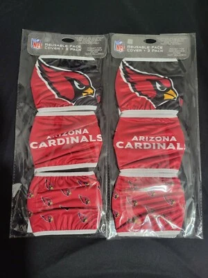 6 Arizona Cardinals FOCO Licensed NFL Resuable Washable Face Mask Cover - Image 1 of 2