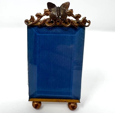 La Paris Studios Brass Picture Frame Easel Back Vintage Frame Butterflies Vines - Image 1 of 4