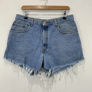 Levi’s 560 Shorts Men 34 Blue Denim Mid Rise Loose Fit Cotton Zip Fly Cut Offs - Picture 1 of 9