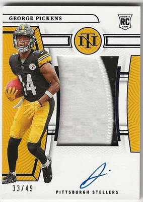 2022 National Treasures GEORGE PICKENS JSY PATCH AUTO RC #/49 - Image 1 of 2