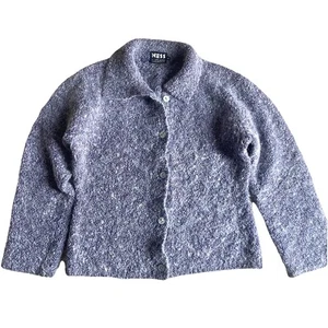 Ness Scotland Women’s Cardigan Sweater Large Purple Kid Mohair Merino Wool - Picture 1 of 7