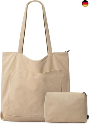 GASSDA Handtasche Damen Groß Shopper Tasche Damen Cord Tasche Tote Bag mit