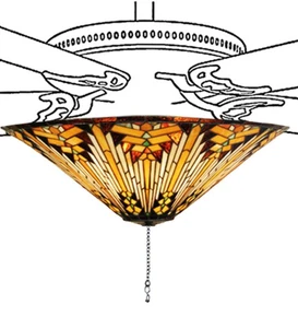 Meyda Tiffany 73124 Nuevo Mission 17"W Single Ceiling Fan Light - MultiColor - Picture 1 of 1