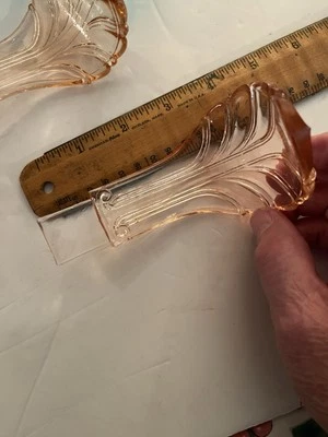 Cortina de penas de vidro vintage 1 rosa depressão amarrar atrás - sem suportes - Imagem 1 de 4