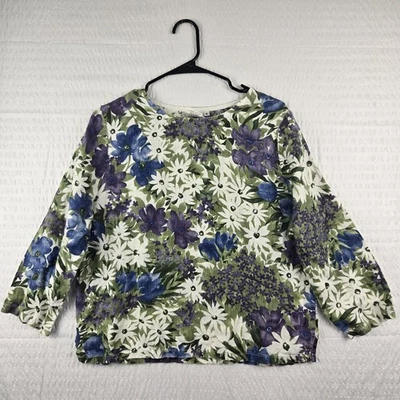 Lo último Blusa Pullover Colorida Floral 100% Lino Algodón Para Mujer S EE. UU. Lagenlook Foto 1 de 4