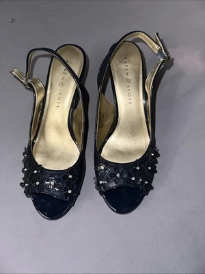 Zapatos de salón de vestir Karen Scott Bronaa azul marino punta abierta para mujer talla 9 de moda Foto 1 de 4
