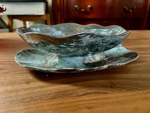 Sascha Brastoff Surf Ballet Blue And silver Gravy Boat MCM - Picture 1 of 18