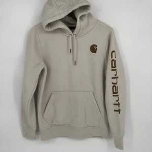 Sudadera con Capucha Carhartt Mujer Pequeña Malta Calce Relajado Pullover Sudadera Marrón Deletrear - Imagen 1 de 13
