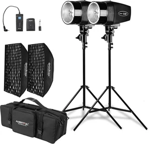Godox 2X K-180A Stroboskop Licht Kit, 180Ws Studio Kit für...  - Bild 1 von 9