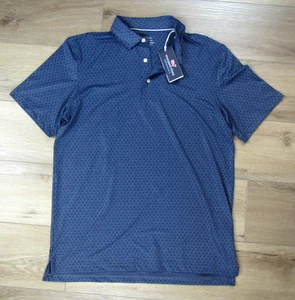 NEW VINEYARD VINES MENS PALMERO POLO SHIRT GOLF CARTS BLUE MEDIUM OTG - Picture 1 of 3