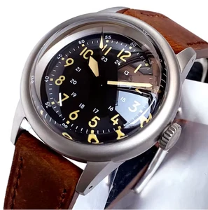 Bubble Domed Sapphire Automatik Leuchtuhr für Herren Lederband Herrenuhr - Bild 1 von 7