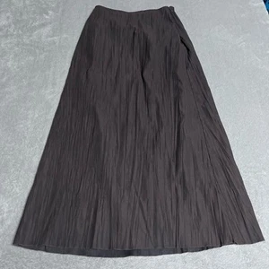Y2k J Jill Skirt Womens 6 Crinkle Dark Brown Faux Suede Long Maxi Boho Earthy - Picture 1 of 7