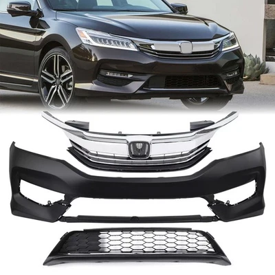 Cubierta de parachoques delantero parrilla inferior superior para Honda Accord 2016 2017 sedán Foto 1 de 4