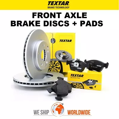 TEXTAR Front Axle BRAKE DISCS + BRAKE PADS SET for RENAULT LOGAN I 1.4 2004-on - Image 1 of 4