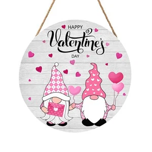 Happy Valentine's Day Sign Valentines Day Door Decor Wood Plaque 12 X 12 Inch... - Picture 1 of 7