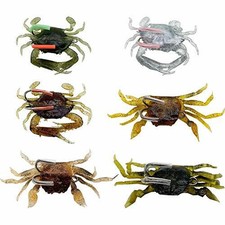 6pcs/lot 6 Color 2 Size Soft Fishing Crab Baits Lures  Sharp Double Hooks 3D ...