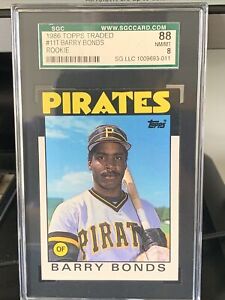 1986 TOPPS TRADED BARRY BONDS ROOKIE  #11T  SGC 8   PIRATES