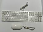 Apple A1243 1St Gen Wired Usb Aluminum Keyboard + A1152 Mighty Mouse White