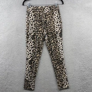 Bobeau Womens Jogger Brown Leopard Print Elastic Waist Drawstring Sweats Size XS - Picture 1 of 12