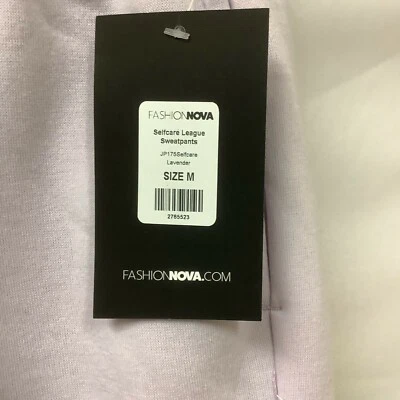 Fashion Nova Womens Sweatpants Lavender Selfcare League Elastic Waist Size M - Image 1 of 4