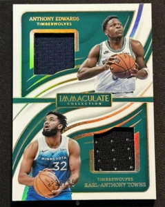 2023-24 Panini Immaculate Anthony Edwards Karl-Anthony Towns Dual Patch 38/99 - Picture 1 of 2