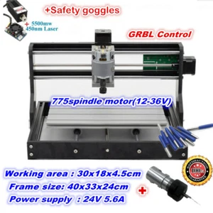 3018-Pro DIY CNC Router Kit Grbl Control Mini Engraving Machine 5500mw Laser - Picture 1 of 10
