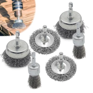 6 Pack Wire Wheel Brush for Drill with 1/4 Inch Hex Shank for Rust Removing - Picture 1 of 7