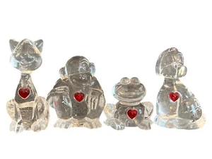 De Colección Just Toys Cristal Corazón Colección Animales Claro Corazón Rojo 1994 Gato Mono - Imagen 1 de 21