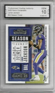 Lamar Jackson Contenders #93 2020 graduado PGA gema 10 Baltimore Ravens - Imagen 1 de 2