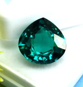 Bellissimo Zaffiro Verde D 9-10 Ct Sfaccettato Taglio Strappo Zaffiro Gemma Sciolta Nuovo - Foto 1 di 8