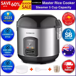Kambrook Rice Cooker Steamer 5 Cup Non Stick Pot Stainless Steel Kitchen Home - Picture 1 of 9