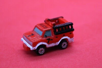 Micro Machines Fire Rescue Datsun Pickup Truck Red w/ Black Ladder 1989 Galoob - Image 1 of 4