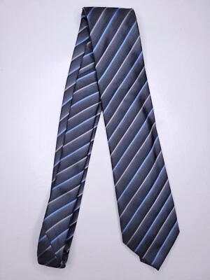 John Ashford Mens Formal Necktie 59"Lx3.25"W Gray/Blue Neck Tie - Image 1 of 4