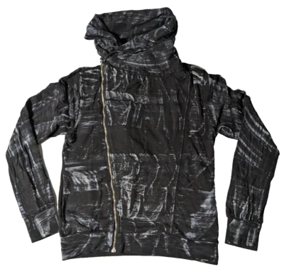 Young Fabulous Broke Kayla Women Large Brushstroke Asymmetrical Zip Cowl Jacket - Image 1 of 4