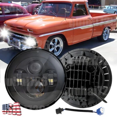 Faros LED redondos de haz alto/lo DOT 7" para camioneta Chevrolet 1962-1980 C10 Foto 1 de 4