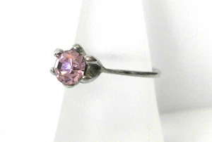 °° Fingerring - silberfarben - rosa Zirkonia - 18 mm °° - Picture 1 of 3
